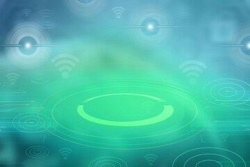 2d illustration wifi futuristic technology background
