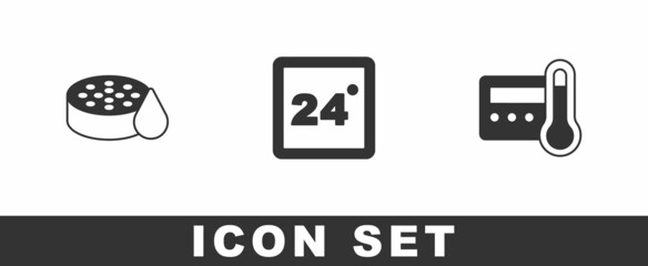 Set Water sensor, Thermostat and icon. Vector