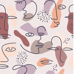 Nahtloses Muster. Abstraktes trendiges Gekritzel im organischen Freihand-Matisse-Kunststil. Verschiedene Formen und Objekte. Zeitgenössische moderne Symbolvorlagen für Plakate, soziale Medien. Vektor