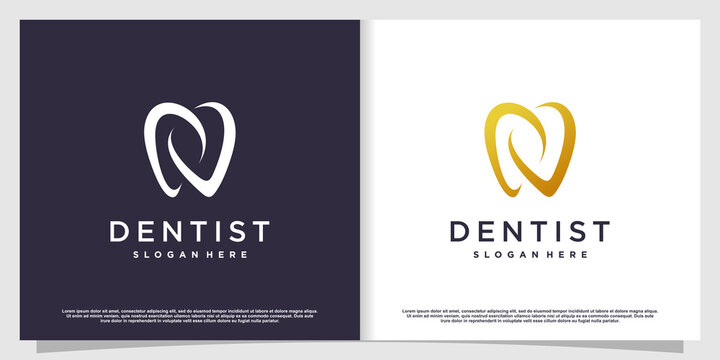 Dental logo design with creative element style Premium Vector part 2
