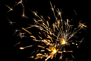 Ffirework sparklers over black