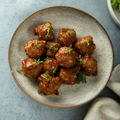Traditional homemade meatballs with tomato sauce