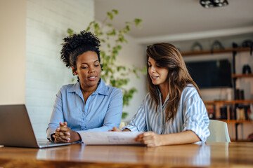 Focused african-american woman, being tutored