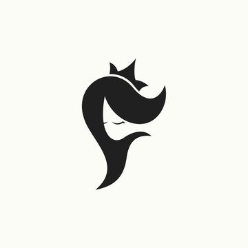 recommend clip art: simple beautiful woman and letter f logo. vector illustration for business logo or icon