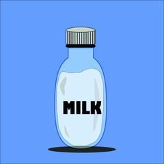 bottle of milk flat art style. icon. vector illustration