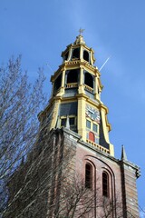 Tower from the Der Aa Church from 1495 in the city of Groningen. The Netherlands