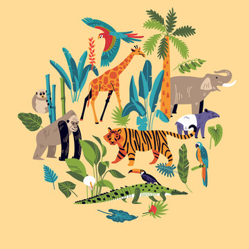 Jungle Habitat Round Composition