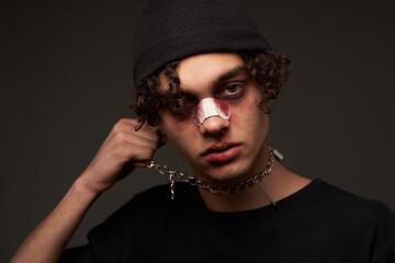 fighter with broken nose training boxing conflict aggression injury