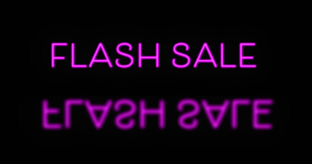 Pink neon Flash Sale text 