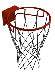 Fototapeta na wymiar Basketball hoop isolated on white background. Isometric view. 3D. Vector illustration