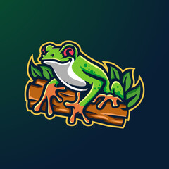 frog mascot character logo design