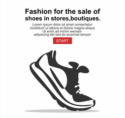 Shoes Icon Vector. Emblem or logotype elements for shoemaker.Fashion vector illustration for the sale of shoes in stores, boutiques.