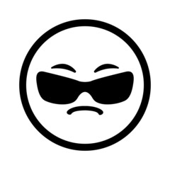 Sad smiley face. Vector icon illustration.
