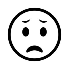 Fototapeta premium Sad smiley face. Vector icon illustration.