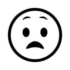 Sad smiley face. Vector icon illustration.