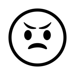 Sad smiley face. Vector icon illustration.