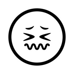 Sad smiley face. Vector icon illustration.