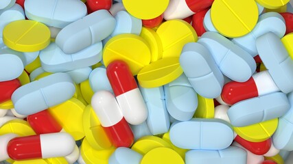 pills medical health protection background pandemic virus 3d render