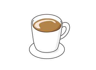 一杯の熱いカフェラテ
