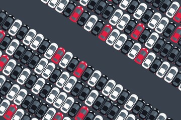 Factory car park - new cars