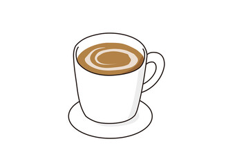 一杯の熱いカフェラテ