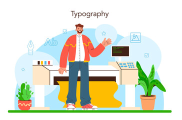 Book, newspaper or magazine printing. Printing house technology