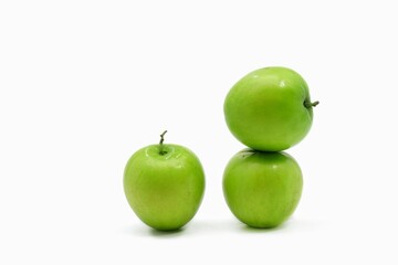 green apples isolated on white background