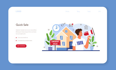 Real estate agency service web banner or landing page. Assistance