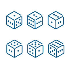 All sides if dice flat  vector logo icon set