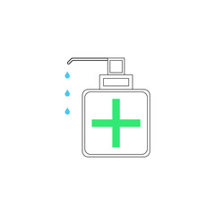 Obraz premium Coronavirus safety. Illustration with antiseptic on white background. Antiseptic for medical design.Skin protection.