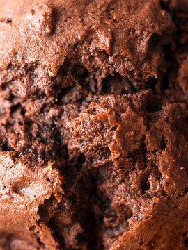 Close up chocolate muffin detail.