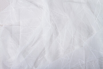 White fabric with pleats for light translucent curtains