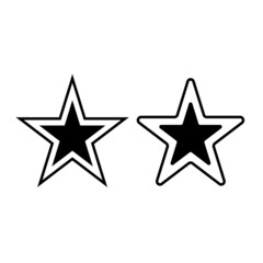 Obraz premium Star icon. Simple icon. Vintage set for web design. Black background. 