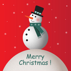Christmas Background With Snowman. 
Merry Christmas  Illustration