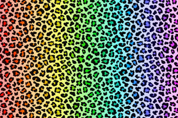 Multicolor leopard pattern with rainbow gradient. Vector © Glitter_Klo