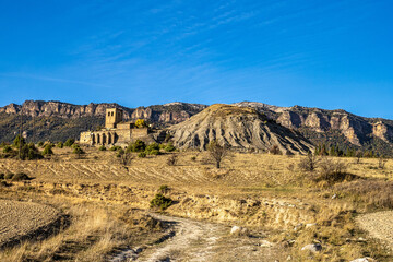 The Deserted Village Esco at the Yesa dam in Aragon, Spain