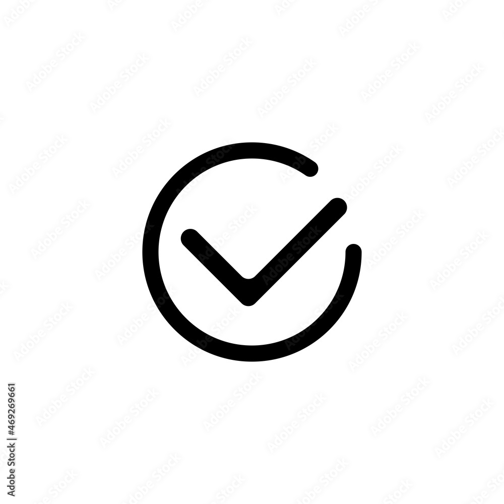 Poster checkmark vector icon. check list button icon.simple minimal pictogram.website vector icon.