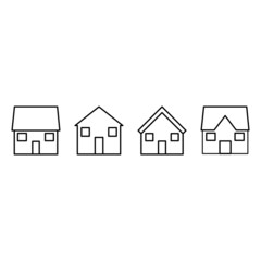 Home icon vector. House icon set. Home pictogram collection. Building logo icon design vector.