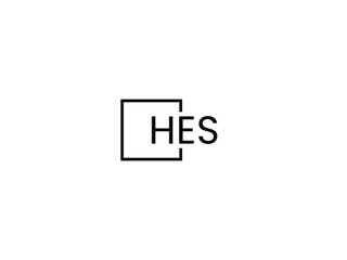 Obraz premium HES letter initial logo design vector illustration