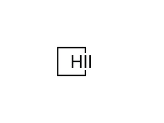 HII Letter Initial Logo Design Vector Illustration