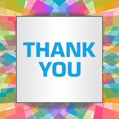 Thank You Colorful Squares Rounded Texture Square Box Text 