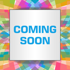 Coming Soon Colorful Squares Rounded Texture Square Box Text 