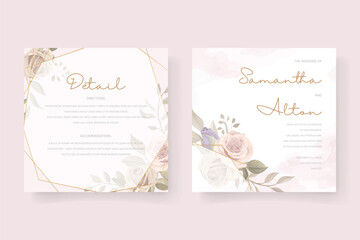 Beautiful roses invitation card template