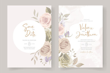 Beautiful roses invitation card template