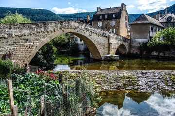 Mende Okzitanien Occitanie Lozère Languedoc Roussillon Pont Notre-Dame Flussansicht Brücke