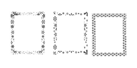 set seamless snowflake and star frame vector background silhouette,Christmas decoration with snowflake vector 