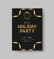 Vector illustration design holiday party and happy new year party invitation flyer and greeting card template