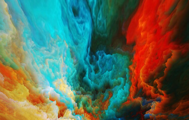 Fototapeta na wymiar Beautiful abstract background. Abstract ocean- ART. Fractal art. Сolored waves. 3D Render.