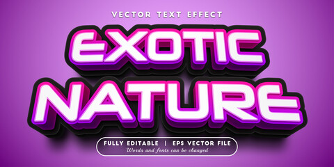 Text effects 3d exotic nature, editable text style