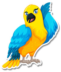 Obraz na płótnie Canvas Little bird animal cartoon sticker
